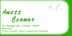 anett csomor business card